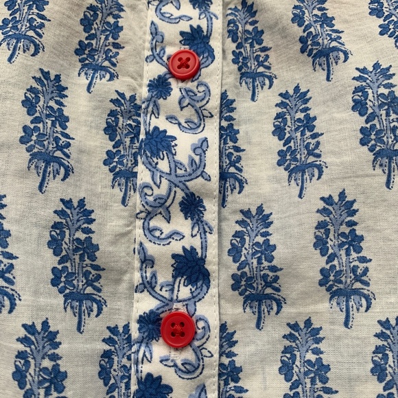 Lucky Brand Blue & Red Floral Sleeveless Blouse- L - Picture 12 of 14